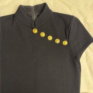 St. John Black Top with Gold Accents